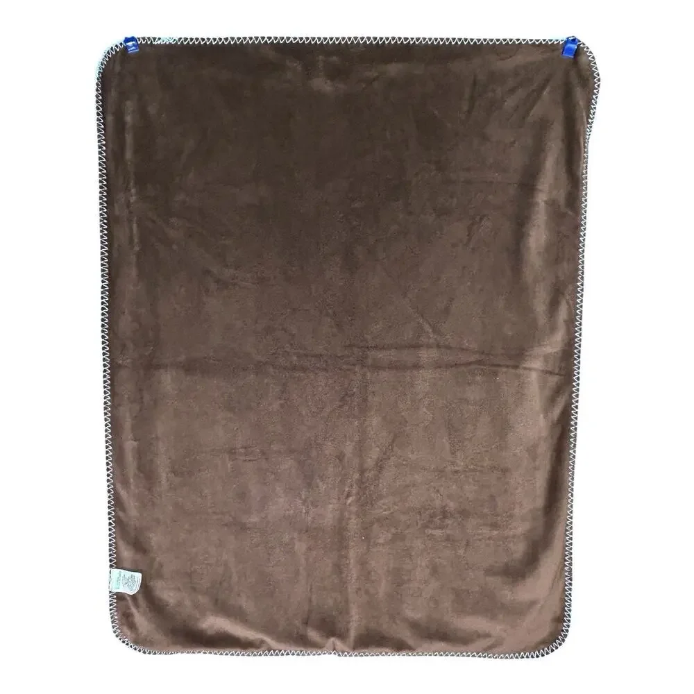Koala Baby Blanket “My Best Friend” Blue Brown Puppy Dog Stitched Edge Minky